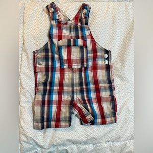 Blue/red plaid coveralls